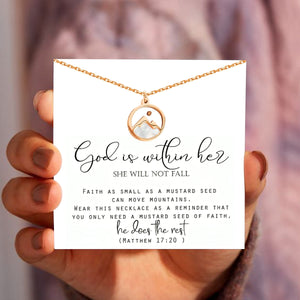 KISSFAITH-Mustard Seed Necklace Mountain Necklace Encouragement Gift, Matthew 17:20