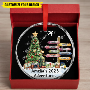 Custom Adventure Christmas Ornament - Travel Destination Keepsake