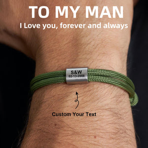 Personalized Custom Text Unisex Bracelet - Gift For Valentine's Day
