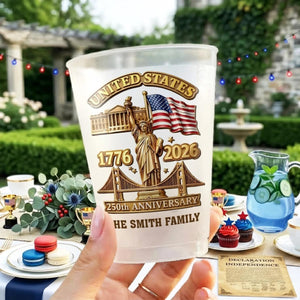 Custom Party Cups - Personalized America 250th Anniversary Gifts For Family