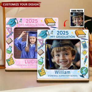 2025 My Graduation, Personalized Custom 2-Layer Wood Plaque With Flat Base