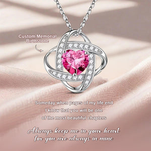 Personalized Heart-shaped Birthstone Memorial S925 Necklace