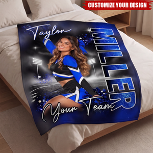 Custom Cheerleading Team Blanket, Competitive Spirit Senior Cheer Gifts