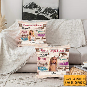Upload Photo-Christian Woman God Says I Am Personalized Pillowcase