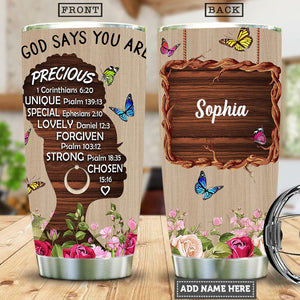 Personalized Christian Gift- God Say You Are Tumbler