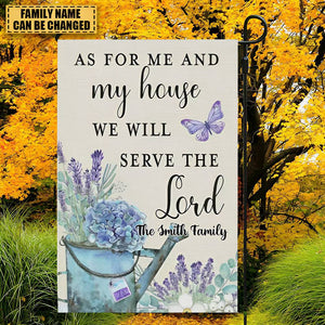 As For Me and My House We Will Serve The Lord-Personalized Christian Garden Flag