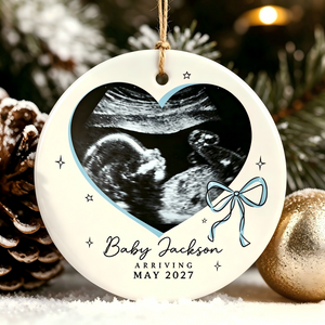 Personalized Baby Ultrasound Photo Christmas Ornament