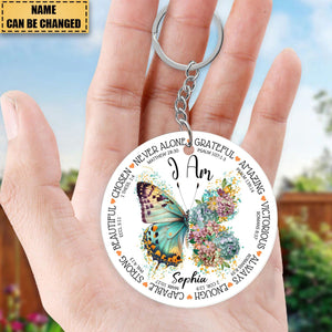 KISSFAITH-I Am Affirmation Personalized Keychain