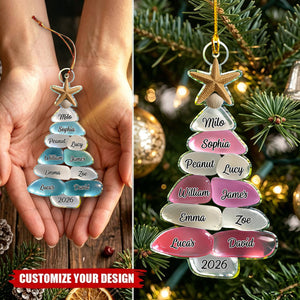 Sea Glass Christmas Tree - Personalized Custom Shaped Acrylic Ornament