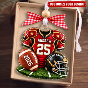 Personalized Football Player Christmas Ornament-Football Player Gift