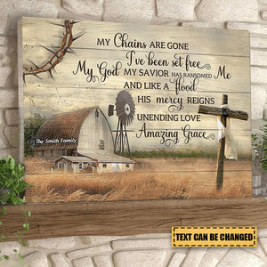 Personalized My Chains Are Gone I've Been Set Free Canvas Wall Art