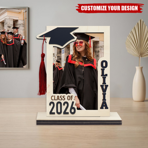 Personalized Graduation Photo Frame, Class of 2026 Grad Gift For Him Her