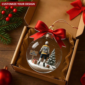 Personalized Hockey Christmas Ornament - Hockey Transparent Ornament