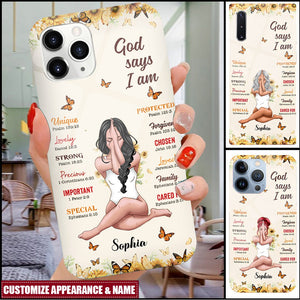 God Says I Am Sunflower - Personalized Phone Case