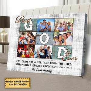 Personalized Best God Ever Family Bible Verses Canvas