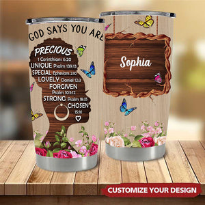 Personalized Christian Gift- God Say You Are Tumbler