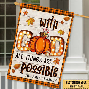 Personalized With God All Things Are Possible Flag