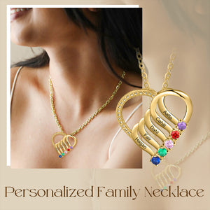 Personalized Multiple Birthstones Necklace-Grandma Mom Family Necklace
