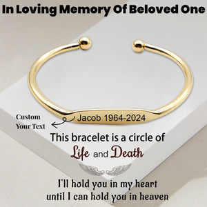 Personalized Name&Date Memorial Bangle Bracelet - Gift For Christmas