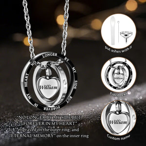 Personalized Engraved Name Heart Urn Memorial Necklace