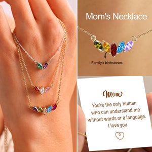 Personalized Family Birthstone Necklace For Mom