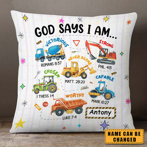 Gifts For Grandson Construction Machines I Am Kid Personalized Pillowcase