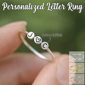 To My Love - Personalized Heart Initial Ring