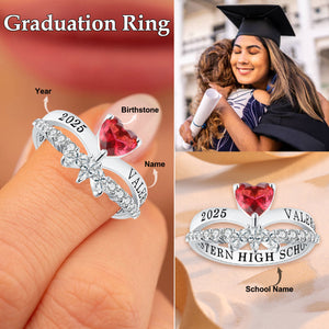 High School College University Birthstone Customized Women Class Ring