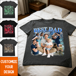 Best Dad Ever Custom Photo T-Shirt-Personalized Gift For Dad