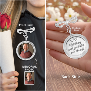 Walking With You Today And Always - Custom Graduation Memorial Photo Pin