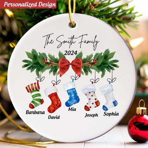 Ceramic Ornaments For Family, Custom Ornaments With Names And Years, Family Christmas Gifts