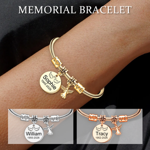 Always In My Heart, Personalized Angel Memorial Bracelet