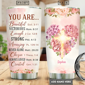 Pretty Personalized Tumbler-- Inspirational Gifts for Women