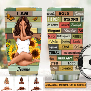 Personalized Tumbler – I Am Sensual, Bold, Radiant, Fierce, Strong