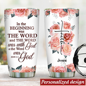In The Beginning Was The Word-Christian Bible Verse Personalized Tumbler