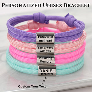 Personalized Custom Text Unisex Bracelet - Gift For Valentine's Day