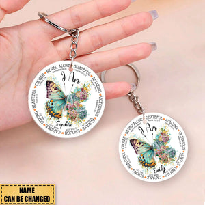 KISSFAITH-I Am Affirmation Personalized Keychain