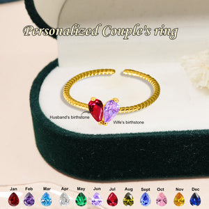 You & Me - Personalized Couple Birthstone Ring