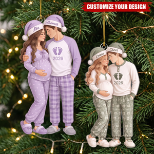 Expecting Parents Christmas Ornament, Custom Names Pregnancy Announcement