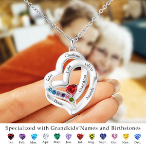 Personalized Necklace for Grandma/Mom with simulated birthstones