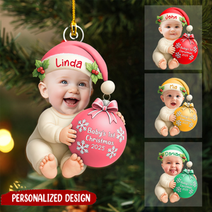 Baby's 1st Christmas Gift - Custom Photo Ornament
