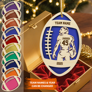 Personalized Football Player Christmas Ornament, Gift For Football Lovers