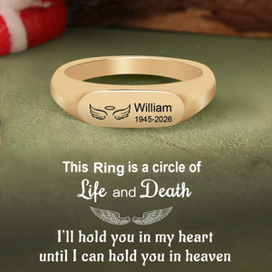 In Loving Memory Personalized Angel Wings Ring