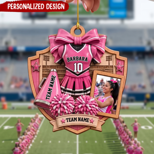 Personalized Cheerleading Ornament, Custom Photo Cheer Squad Christmas Gift
