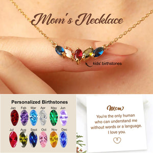 Personalized Family Birthstone Necklace For Mom