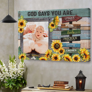 Personalized Canvas Prints Custom Photo, Gift For Daughter, God Says You Are...