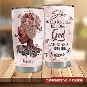 Personalized Black Queen Tumbler Faith Black Women Girl Bible Gift