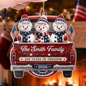 Driven By Love United By Freedom - Personalized America 250th Anniversary Christmas Ornament