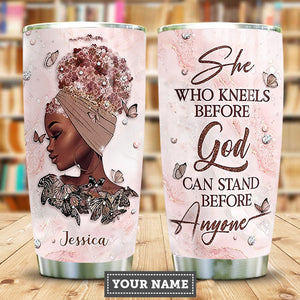Personalized Black Queen Tumbler Faith Black Women Girl Bible Gift