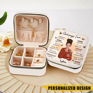 God Says I Am Personalized Leather Jewelry Box